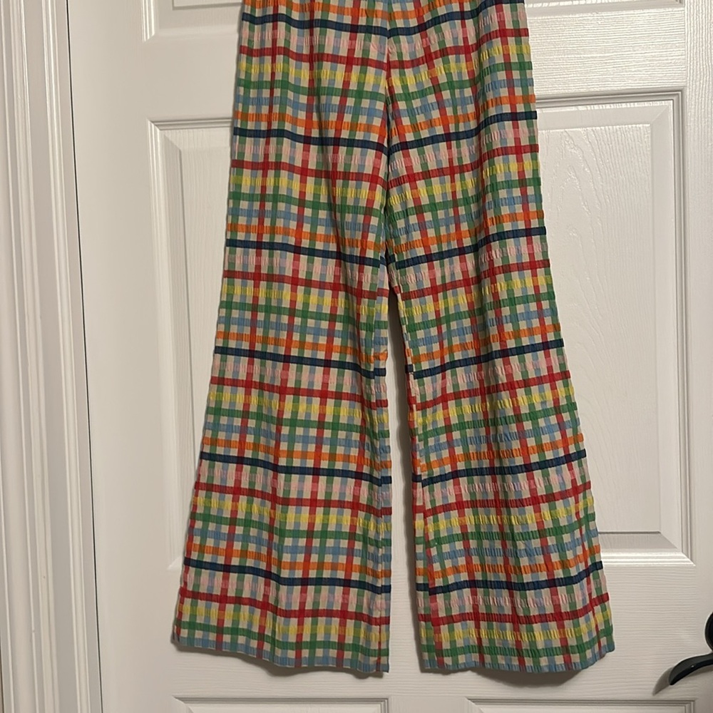 Vtg Wippett Multicolor Plaid Bell Bottom Pants - Picture 3 of 9